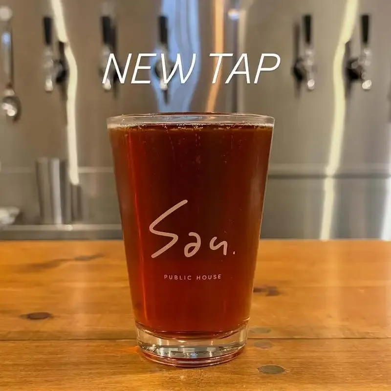 San.publichouseでMICHISHIO BREWINGの「Saison TOMATO」開栓