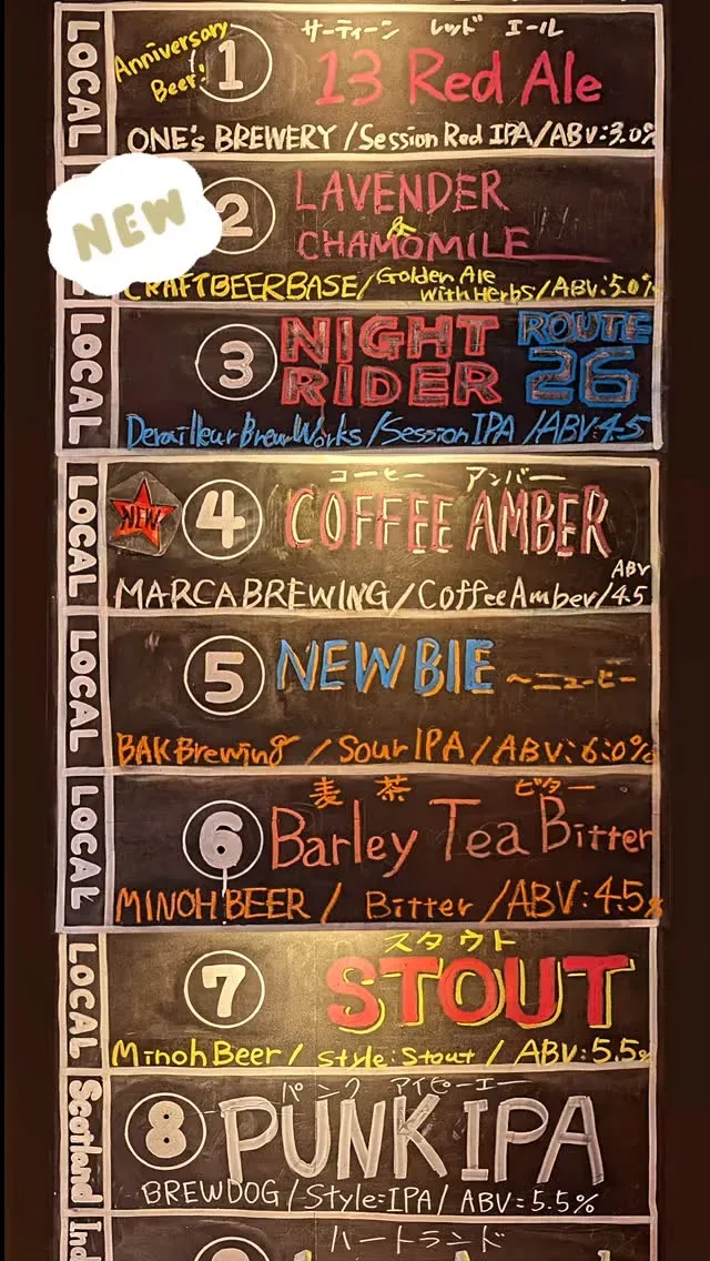 café&beer あるか➝アるか、5月11日のタップリストは大阪勢中心の9種