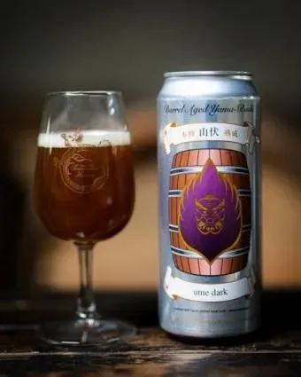 志賀高原ビールが木樽熟成山伏「ume dark」500ml缶を発売
