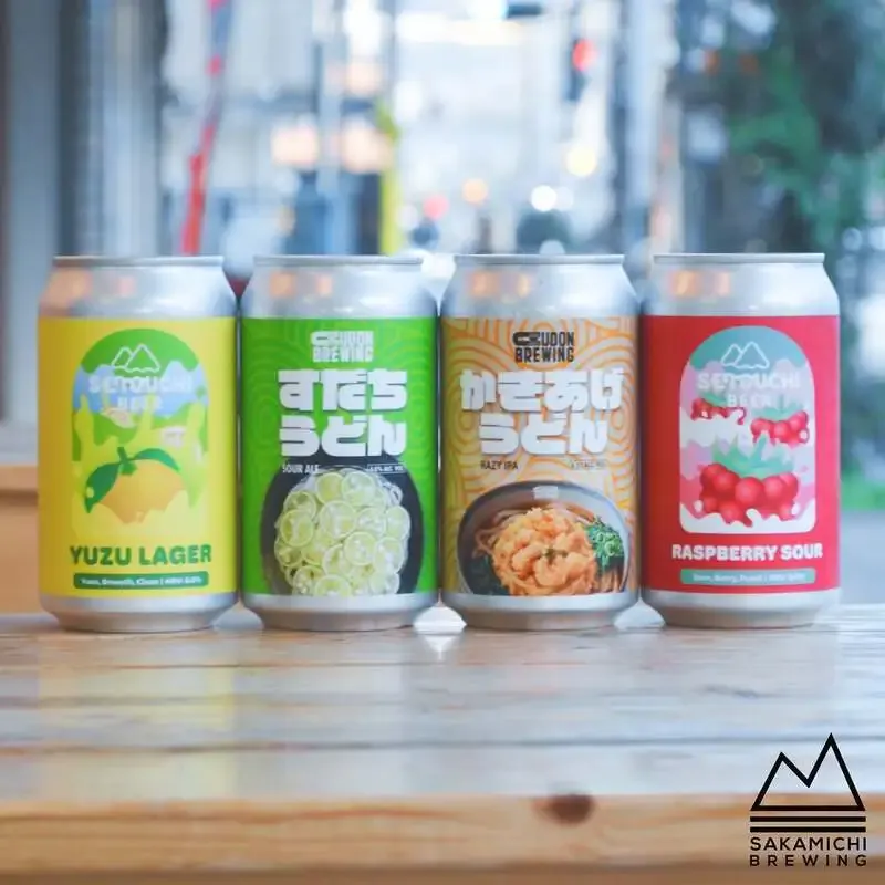 坂道ブルイング、瀬戸内ビールとUDON BREWINGのコラボ缶4種を公開