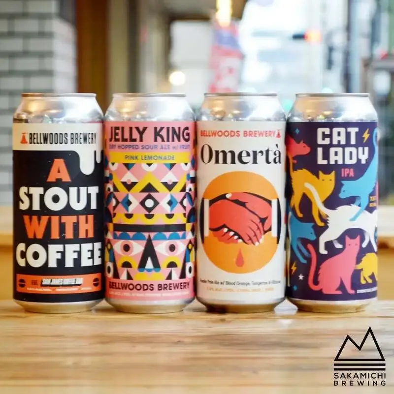 坂道ブルイング、Bellwoods缶4種をタップルーム限定販売