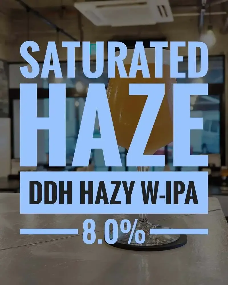 福岡・B.R.E.W.で新作DDH Hazy W-IPA「Saturated Haze」が開栓