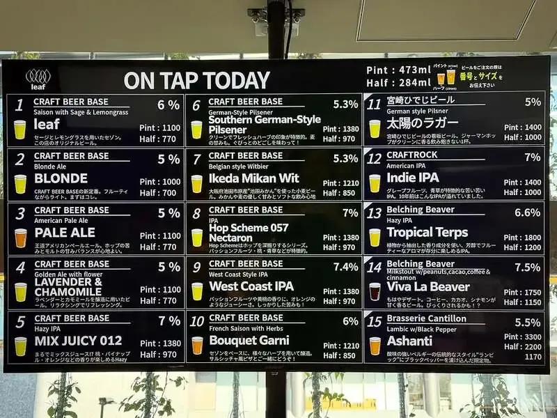 CRAFT BEER BASE leaf、3月16日タップ更新で新規8液種を開栓