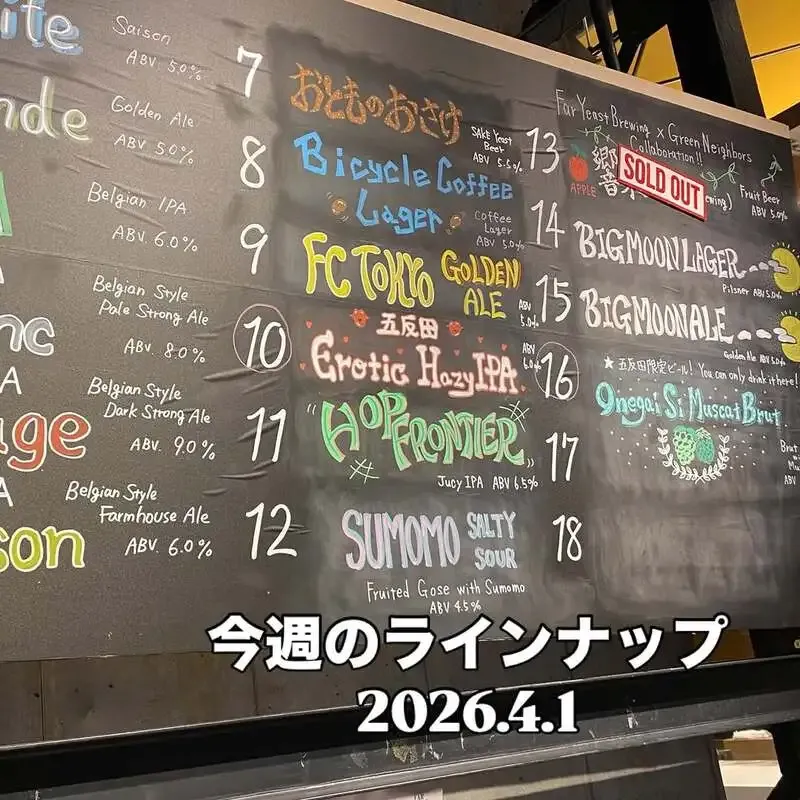 五反田のFar Yeast Tokyo Brewery & GrillでFar Yeast Whiteが登場