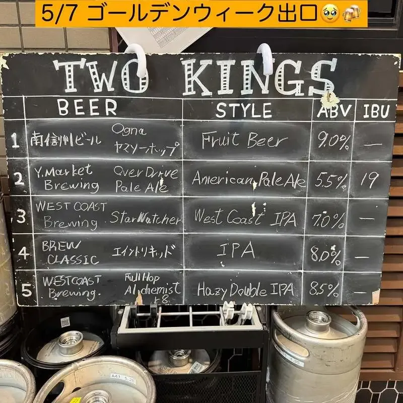勝どきTWO KINGS、5月7日営業案内　Tap3にWEST COAST Brewing「Star Watcher」