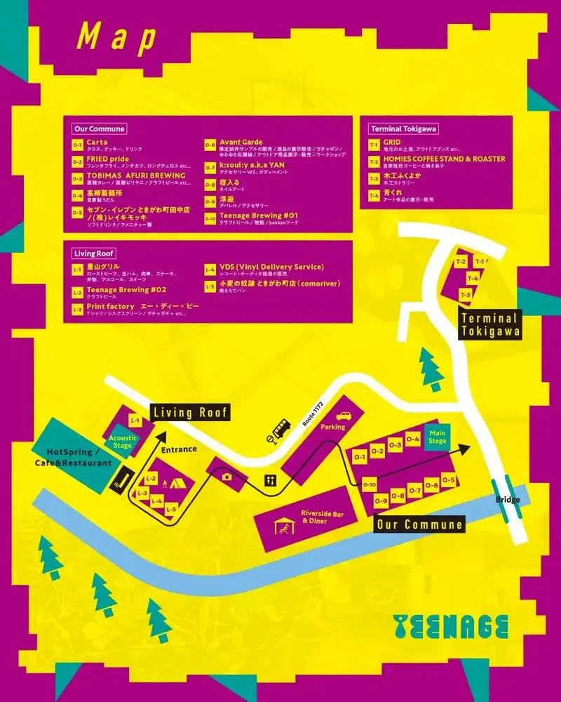 ティーンエイジブルーイング、3周年フェス「TEENAGE WEEKEND 2026」の出店・会場マップを公開