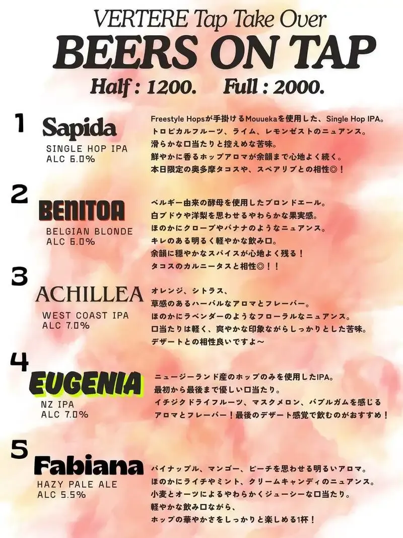 鎌倉・Barchie's Spareribs FactoryでVERTEREのタップリスト公開