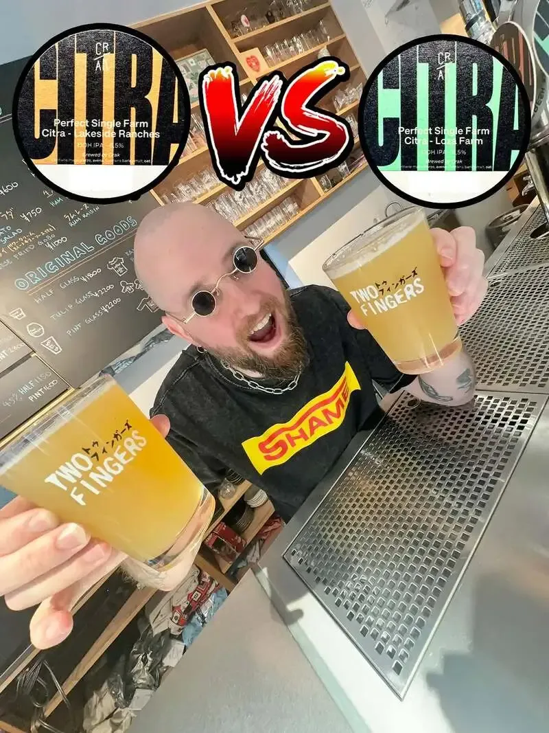 池袋のTwo FingersでCrackのCitra単一ホップ2樽が同時開栓