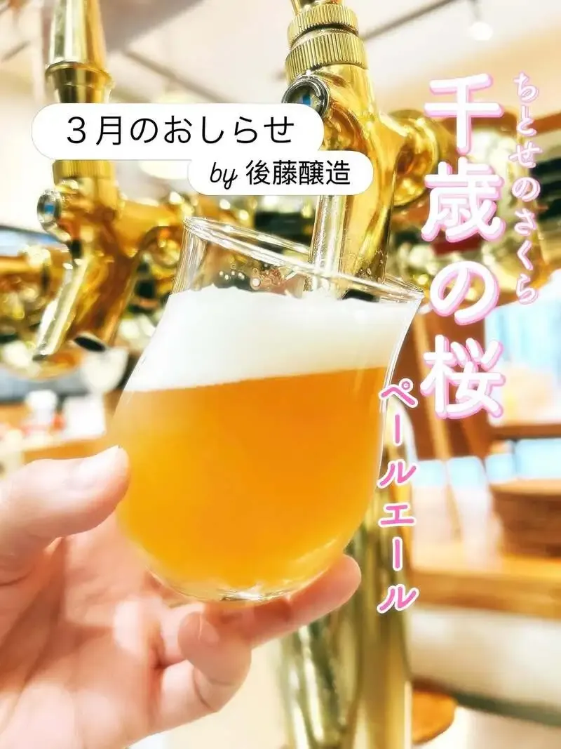 後藤醸造、3月限定「千歳の桜ペールエール」開栓と催事出店を告知