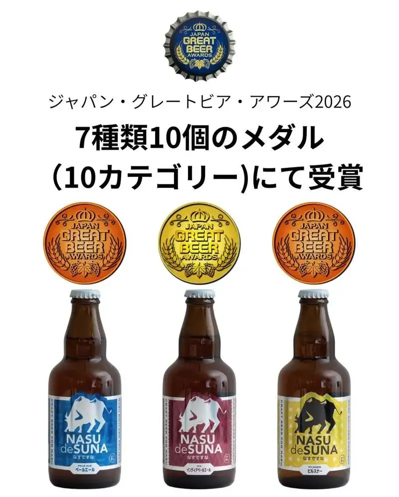 那須ガーデンブルワリー、JGBA2026で10件入賞を報告