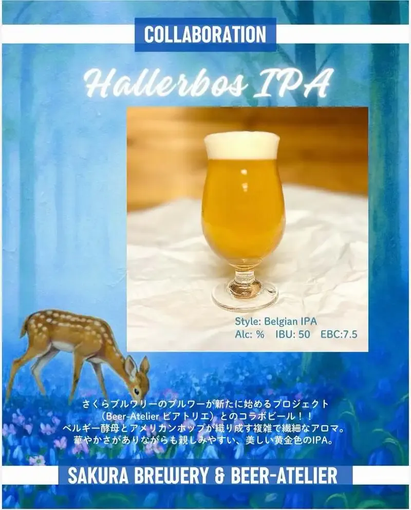 さくらブルワリー、花巻のビアトリエ向けコラボIPA『Hallerbos IPA』を案内