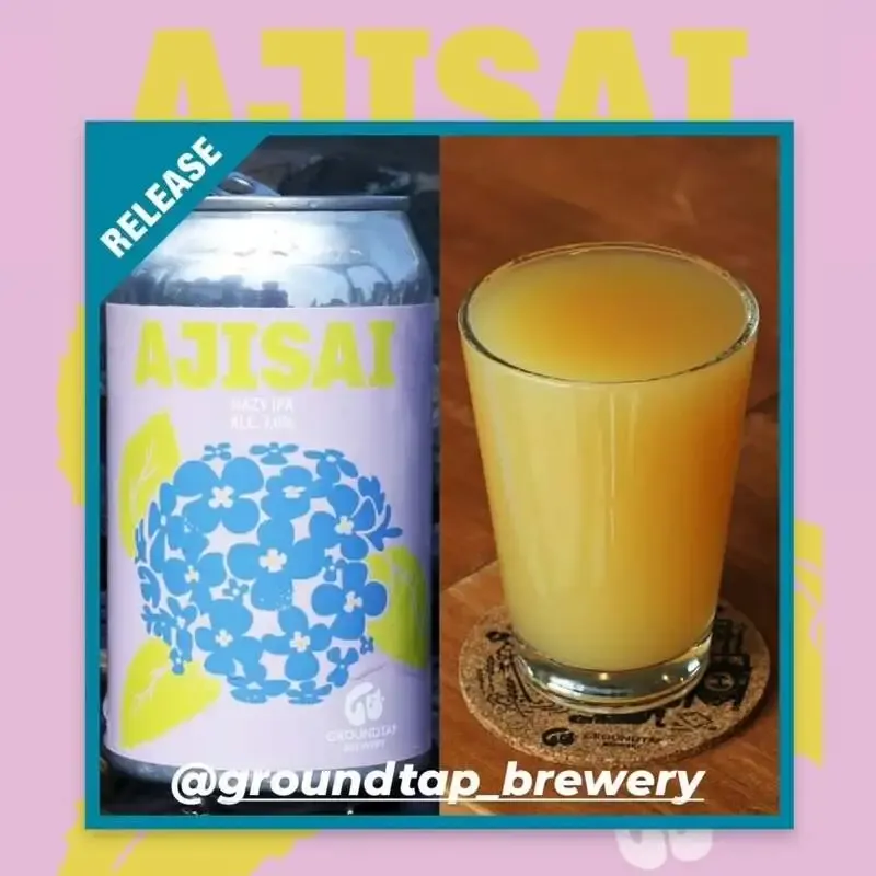 craft beer BLUEでGROUNDTAP「AJISAI」とDD4D「Lucky Charm」開栓