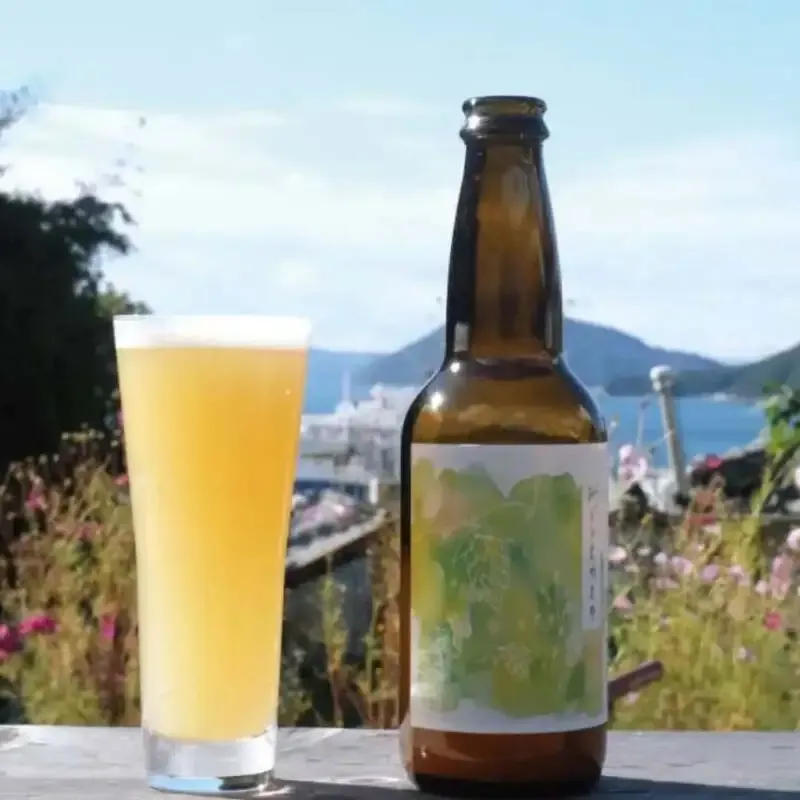Mamemame Beer on Shodoshima highlights yellow-green-labeled Midori Mame Mame
