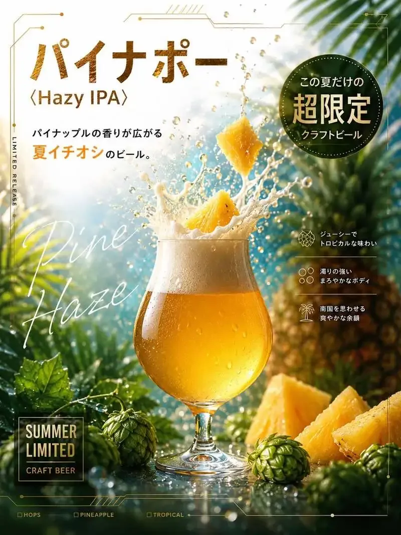 東海道BEER川崎宿工場、完熟パイナップル使った夏限定フルーツビール「パイナポー」を紹介