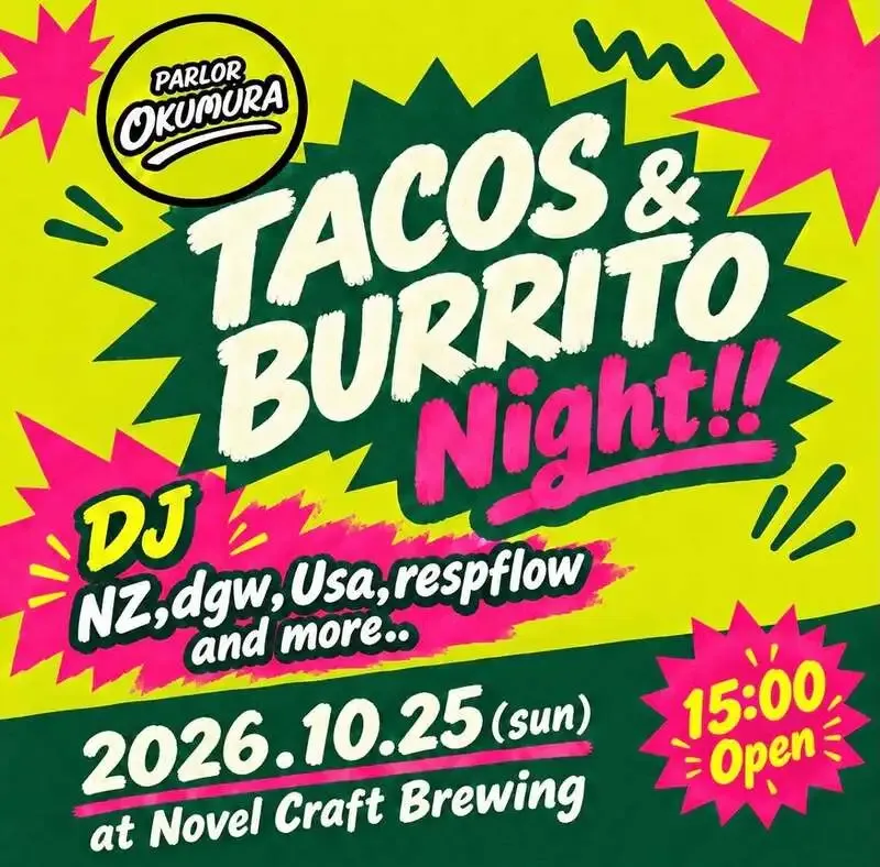 Novel Craft Brewing Highlights Parlor Okumura’s “Tacos & Burrito Night”
