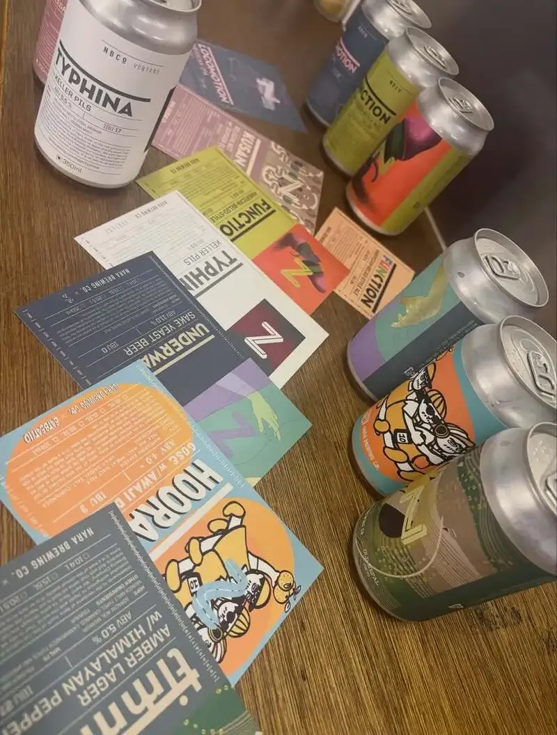 Bakushuyado Laundry in Fujisawa preloads Kyoto and Nara Brewing cans before TTO
