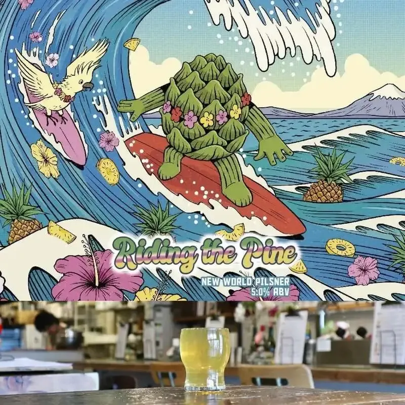 高田馬場ビール食堂でWest Coast Brewing×Mountain Cultureのライディング ザ パイン開栓