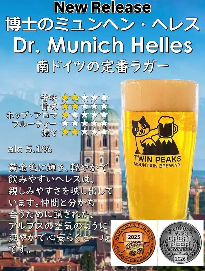 Twin Peaks Mountain Brewing、ミュンヘンヘレス「The Marmot」を提供開始