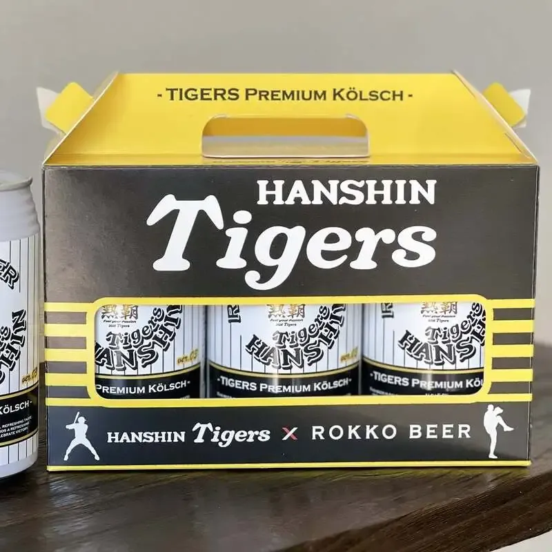 Rokko Beer begins selling a three-bottle box of its Hanshin Tigers collaboration “Tigers Premium Kölsch”