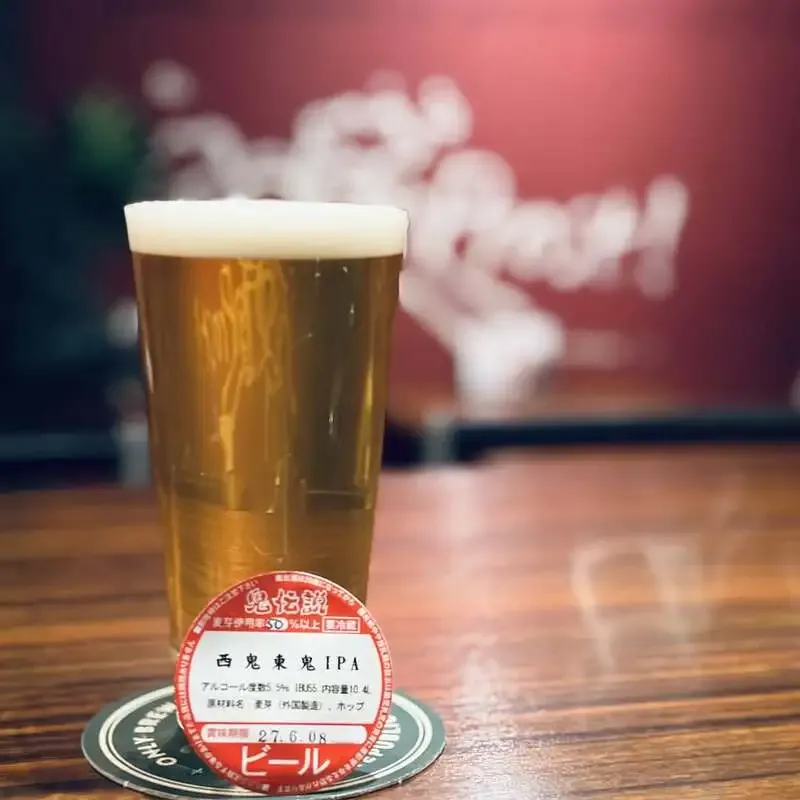 国分寺のBEER CAFE GAMBRINUS、KARAKURI×POGO記念の「西鬼東鬼IPA」を開栓