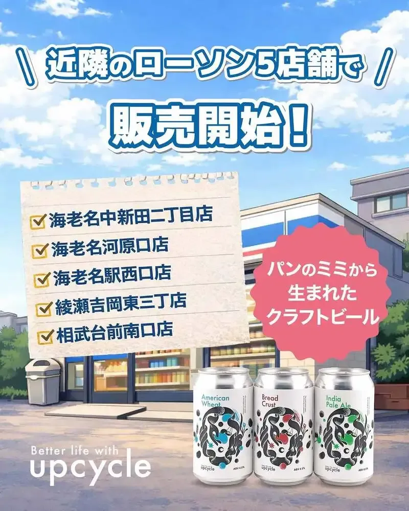 Better life with upcycle、近隣ローソン5店舗で定番3種の販売開始