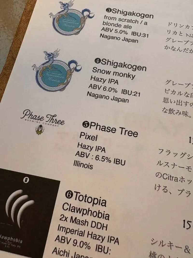 Beer Pub Camden Ikebukuro East Exit Branch Taps Phase Three's "Pixel" and Shiga Kogen's "Snow Monkey"