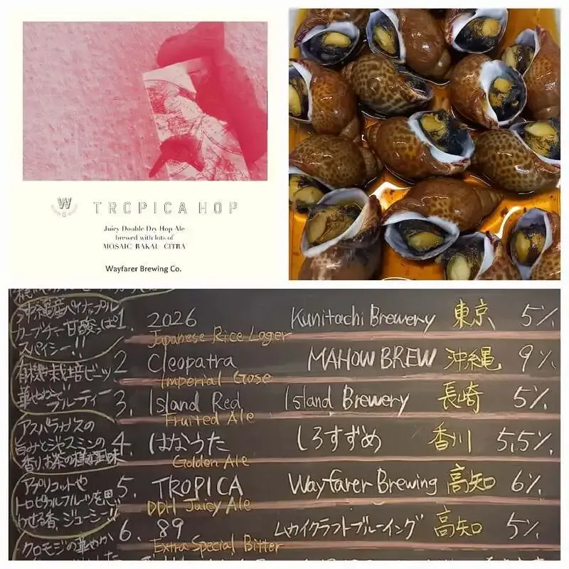 Wayfarer Brewing's "TROPICA" and Shirosuzume's "Hanauta" are tapped at HARU BEER