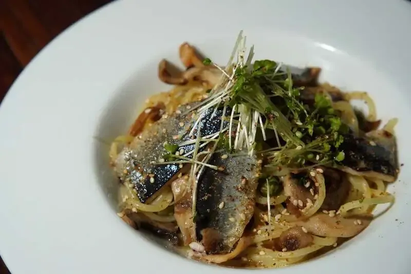 Umegaoka’s Izakaya Beer Yoshioka Features Sanma Pasta