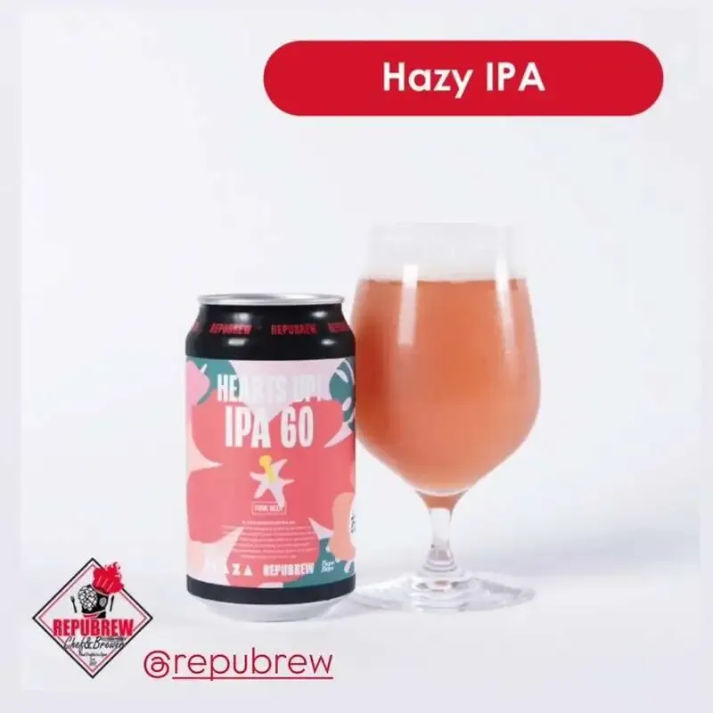 craft beer BLUEでREPUBREWのHazy IPA「HEARTS UP! IPA 60」を開栓