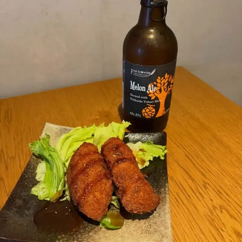 Mugibaru in Kamata highlights Hokkaido Beer Melon Ale and a broad tap list