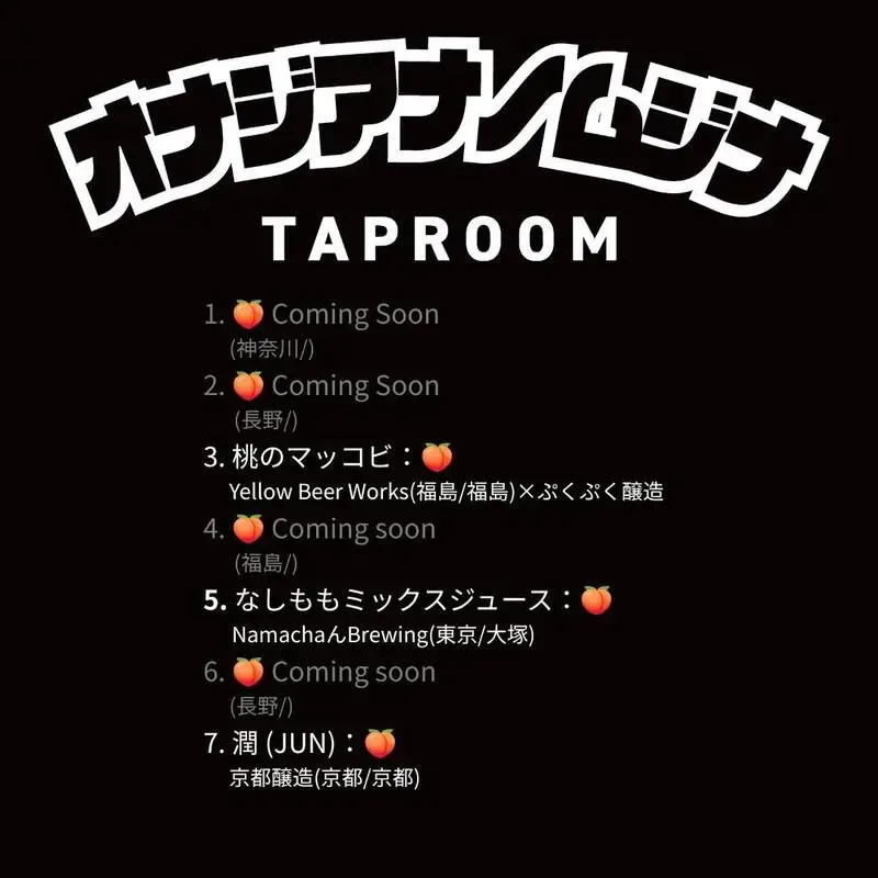 Kobe Beer Pub Ona-Ji-Ana-no-Mujina Shares Its Current Tap List