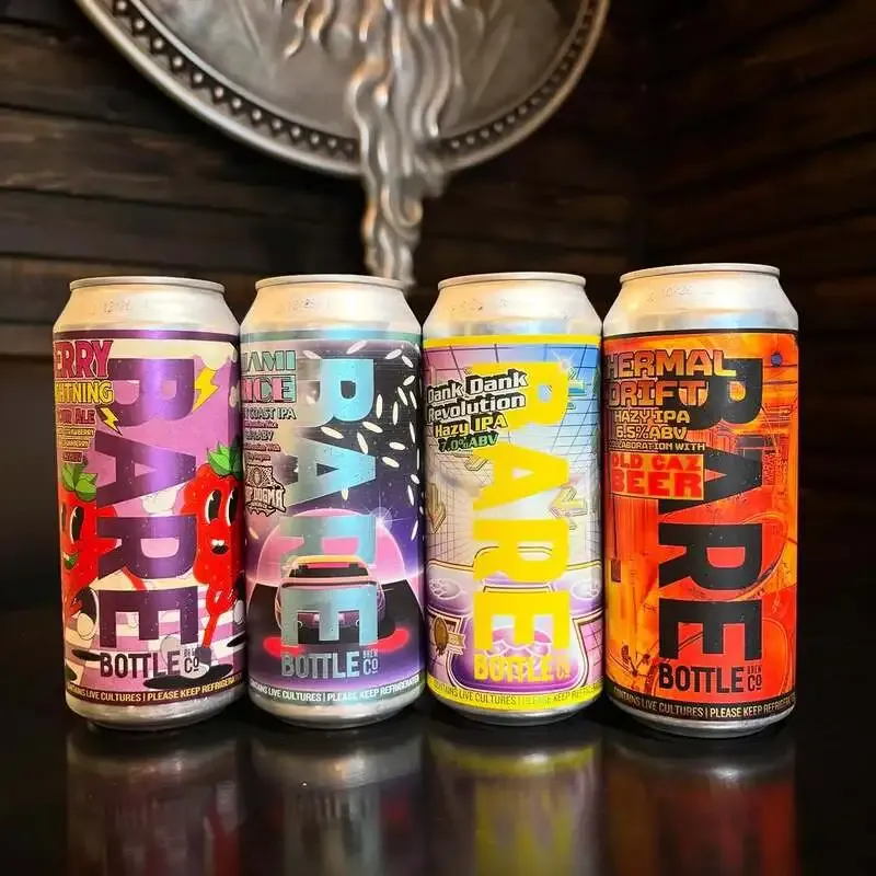 Evolve Beer&Kitchen、Barebottle缶4種と箕面ビール「Honey Saison」を開栓