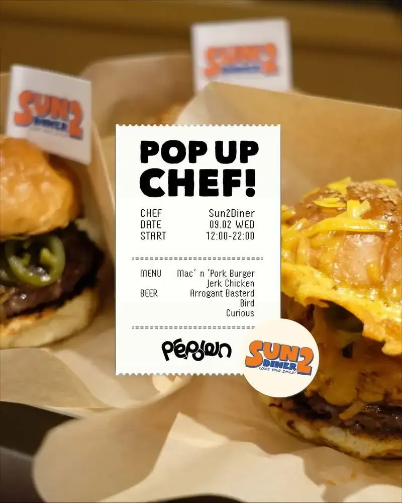 茅ヶ崎のPEPOWNでSun2DinerのPOP UP CHEF開催　3種のペアリングビールを案内