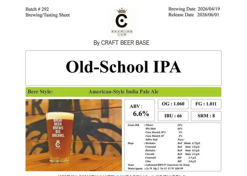 The Beer Shop Hirakata cityでCraft Beer BaseのOld School IPA開栓