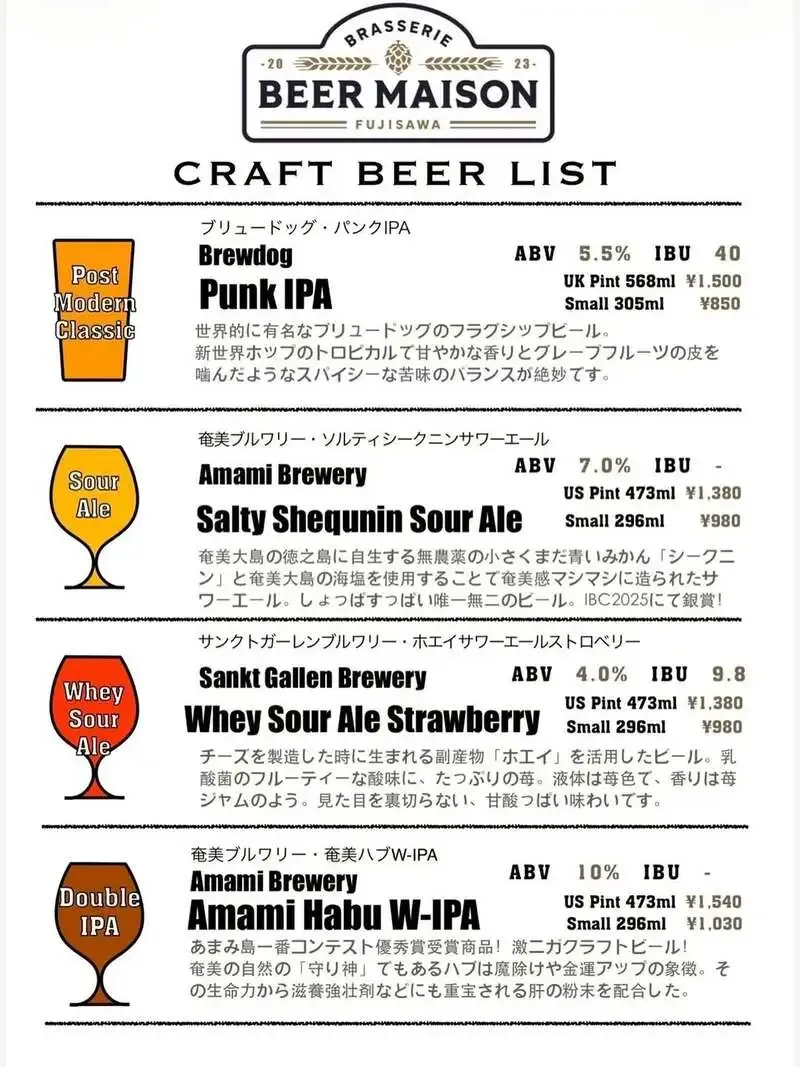 藤沢ビール食堂 Beer Maisonで樽生ラインナップを案内