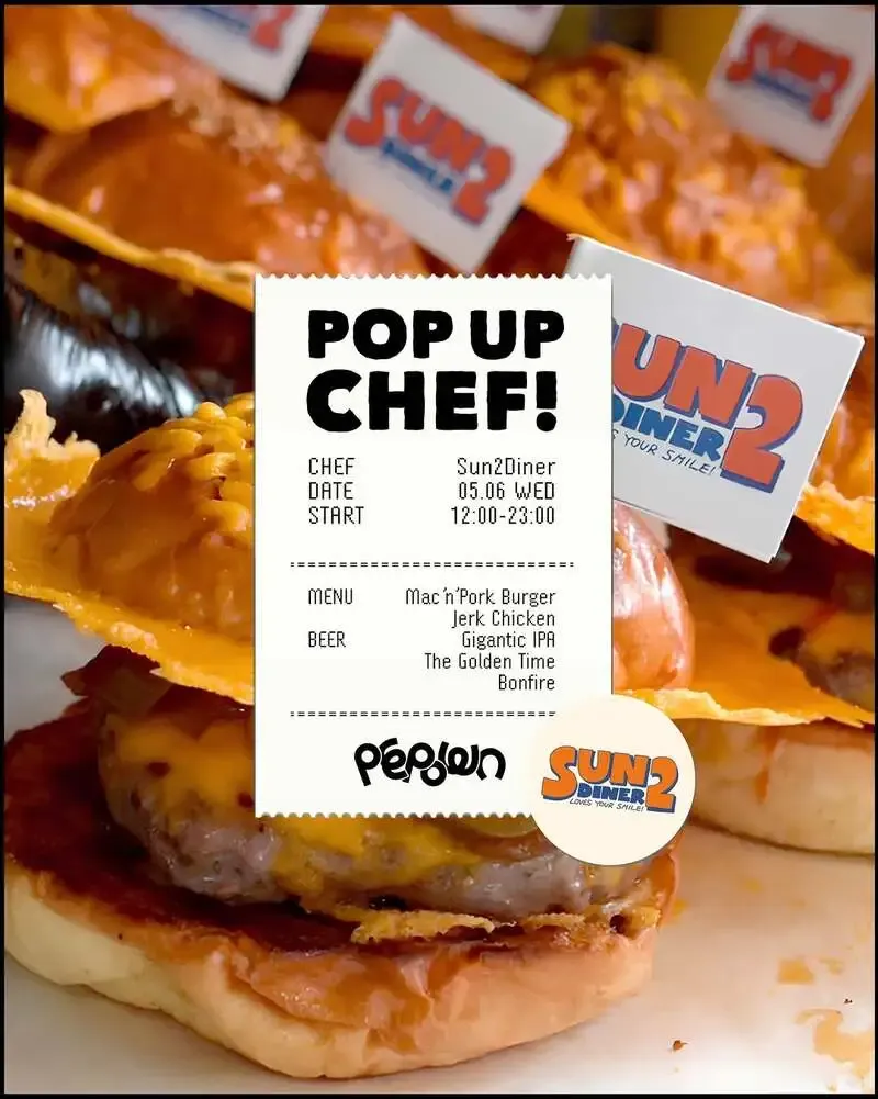茅ヶ崎PEPOWNでSun2DinerのPOP UP、Gigantic IPAなど3種をペアリング