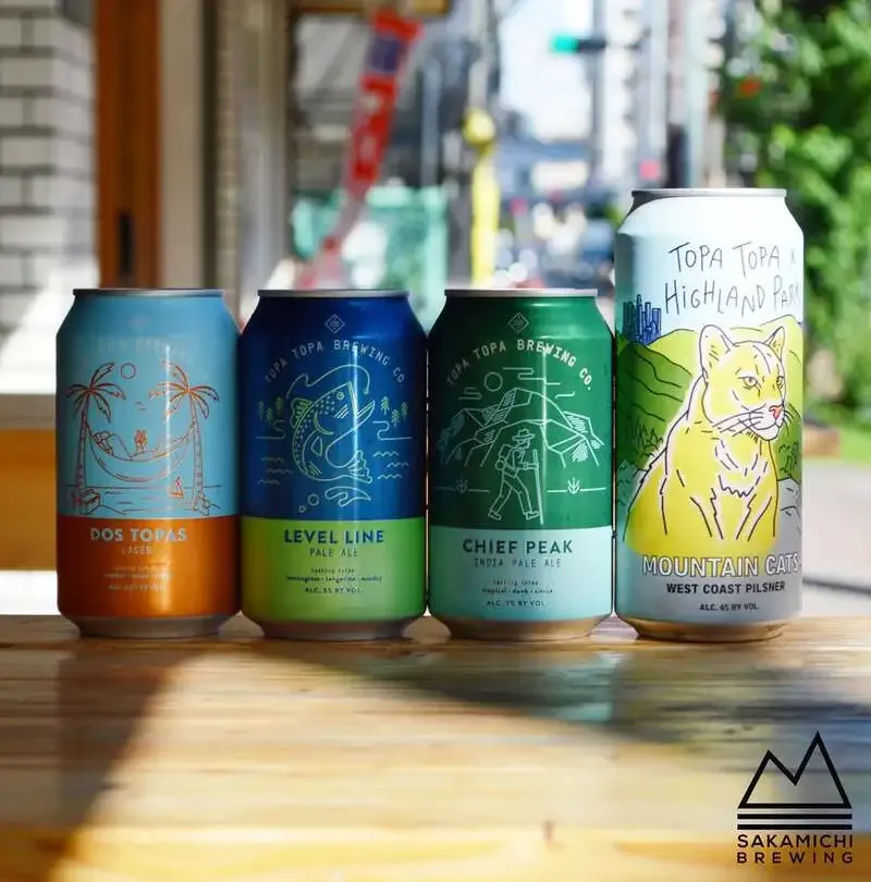 坂道ブルイング、Topa Topa Brewingの缶ビール4種をタップルーム限定販売