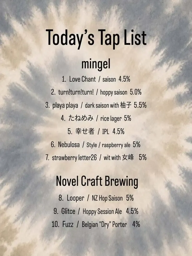 Novel Craft Brewing to Start “Mingel Tap Take Over” Today at 3 PM in Takaiido