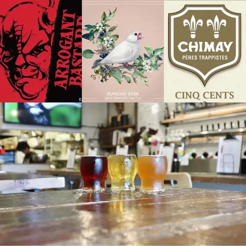 Takadanobaba Beer Shokudo taps three guest beers, including Stone and Chimay