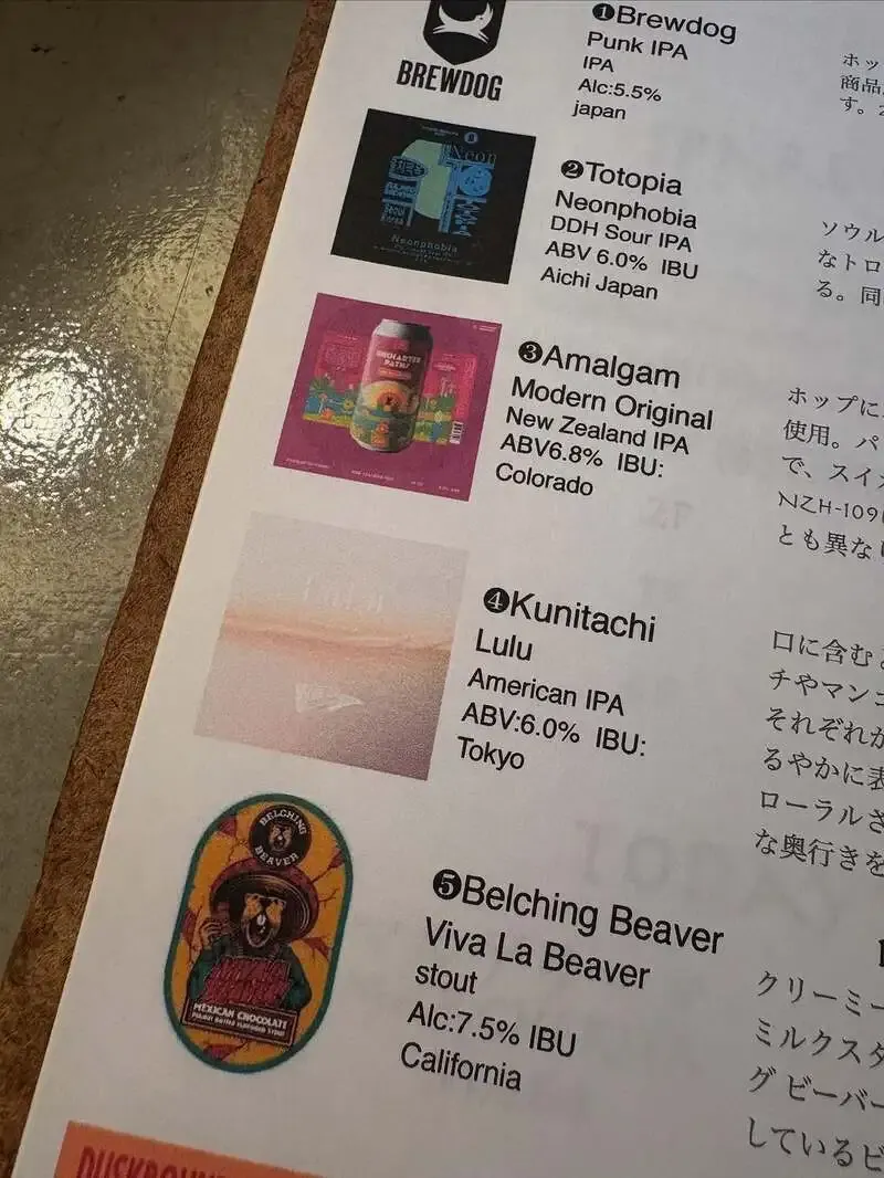 Beer Pub Camden池袋東口店で本日の開栓ビール7種を案内