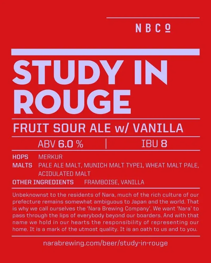 奈良醸造、ラズベリーとバニラ香る新作サワーエール「STUDY IN ROUGE」発表