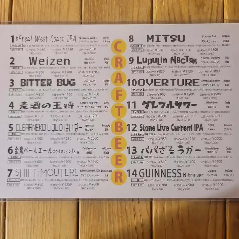 Osaka beer pub Mugisakeya Pogology lines up 14 drafts, led by Kinoni Pale Ale and KBS
