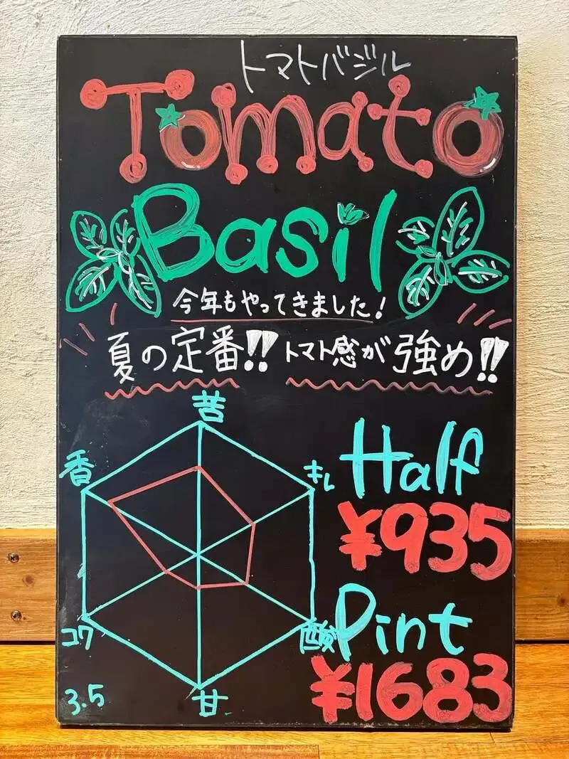 Tomato Basil joins the taps at T.T BREWERY Chitte Street in Kawasaki