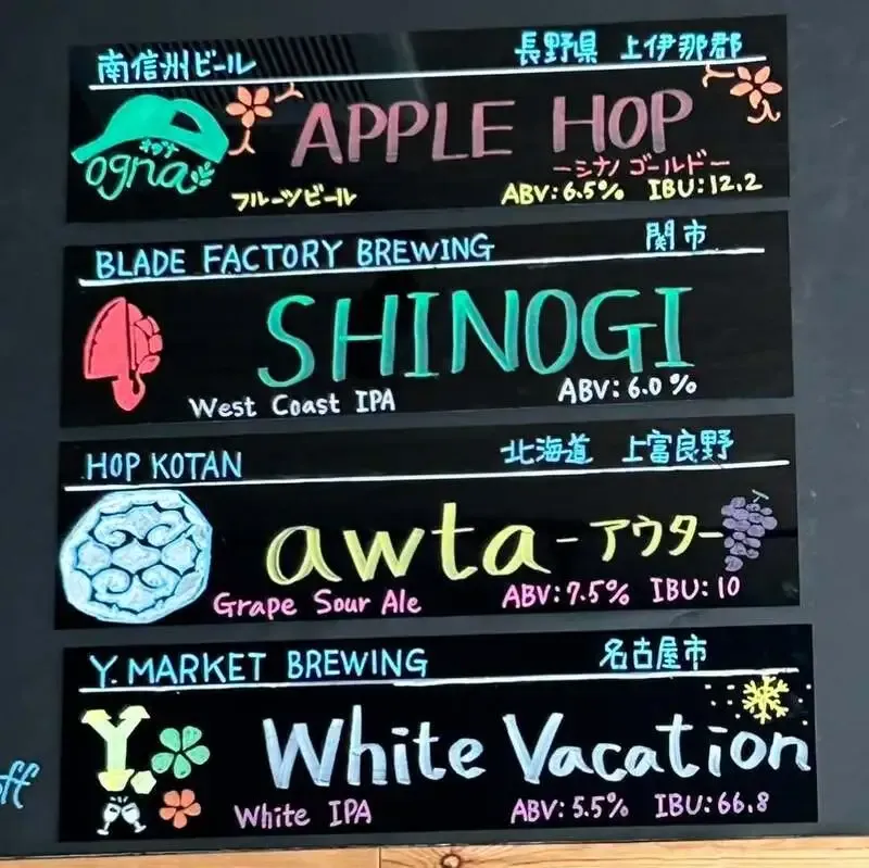 一宮・ビアセラーイチノミヤで8種タップ、IPAからサワーまで開栓