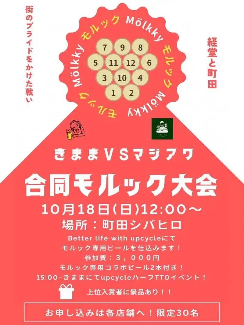 マジックアワー経堂店ときままクラフトビアスタンド、10月18日に町田シバヒロでBeer & モルック開催