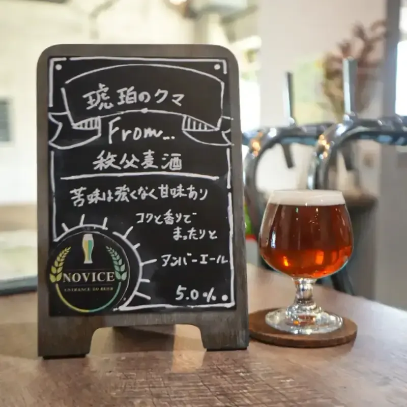 Entrance to Beer NOVICE、琥珀のクマとJAMAICA含む5タップを案内