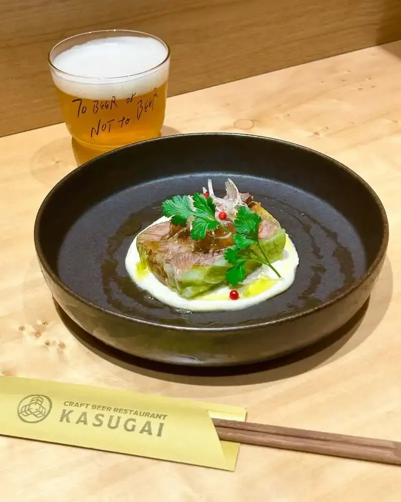 Kasugai Pairs Beef Tenderloin Terrine with KUNITACHI BREWERY Beers